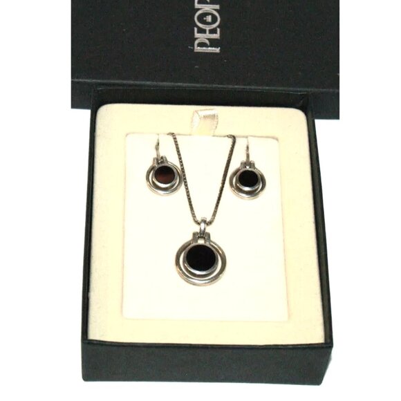 SU Sterling Silver 925 Necklace with Pendant & Earrings Set - 23 in - Picture 6 of 10